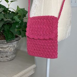 Pretty Bright Pink Crocheted Bag